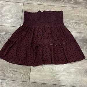 Burgundy Leapord Print Skirt